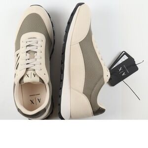 Armani Exchange Mens Sneaker XM001960 Olive Cream Size 10 NWT MSRP 150